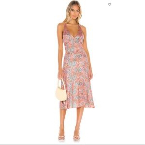 NWT Free People | V Neck Patterned Slip Dress S